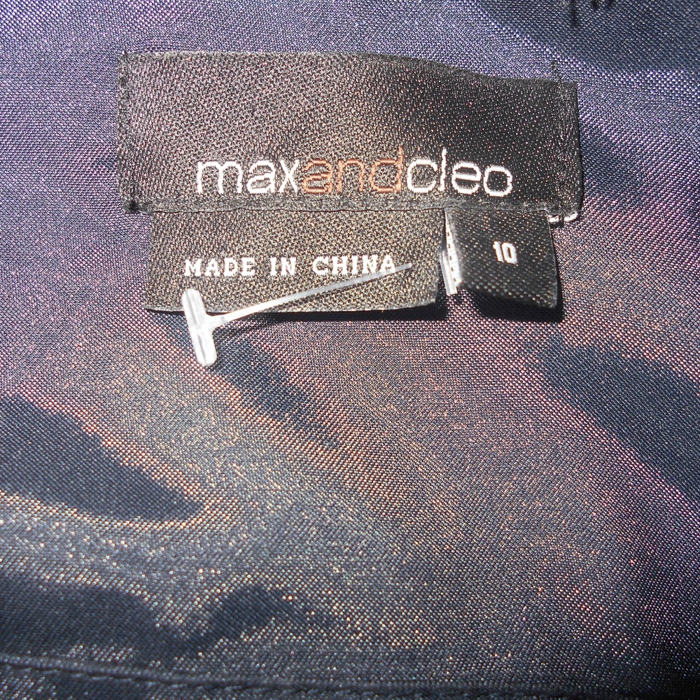 New MAX & CLEO Sz 10 Faux Wrap Beaded Dress - Picture 4 of 4